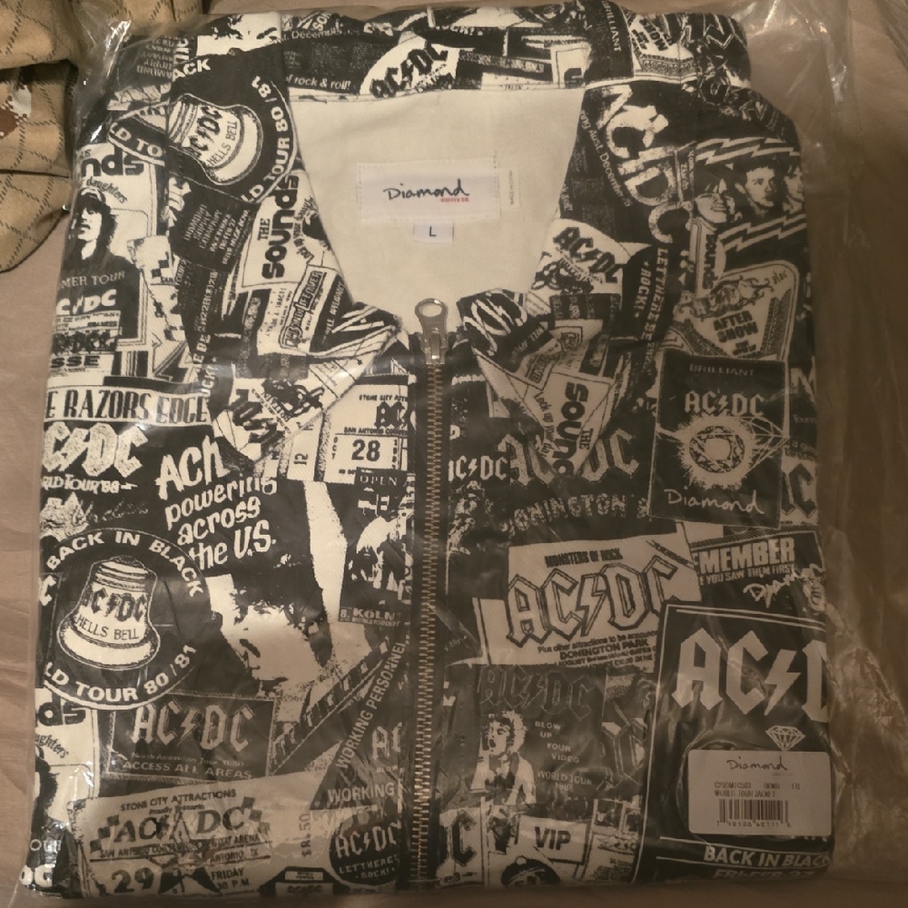 Diamond Supply Company AC/DC Monochrome Graphic Hoodie